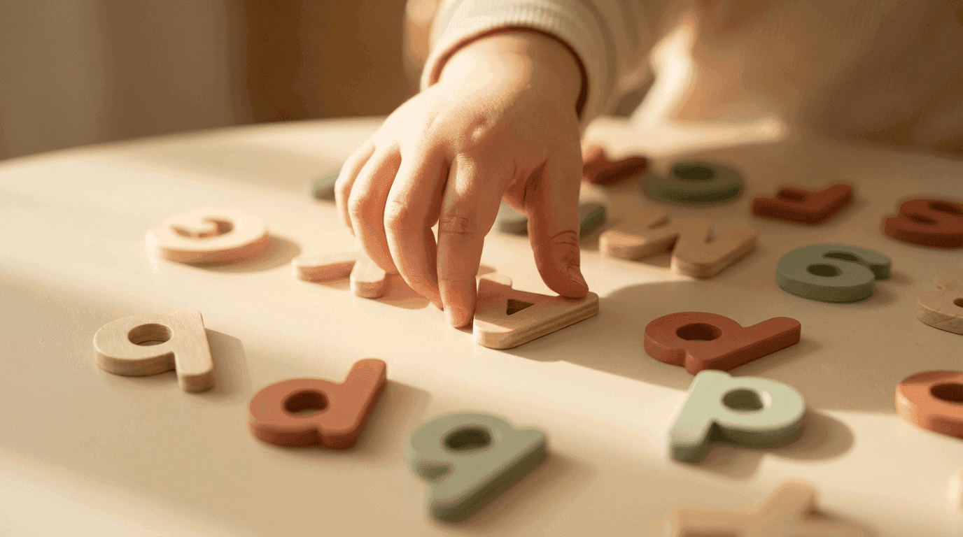 Letras de madera desordenadas